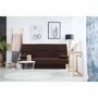 Voir la diapositive 2 : MARKET24 Banquette clic clac 3 places - Tissu chocolat - Style Contemporain - L 190 x P 92 cm - DREAM
