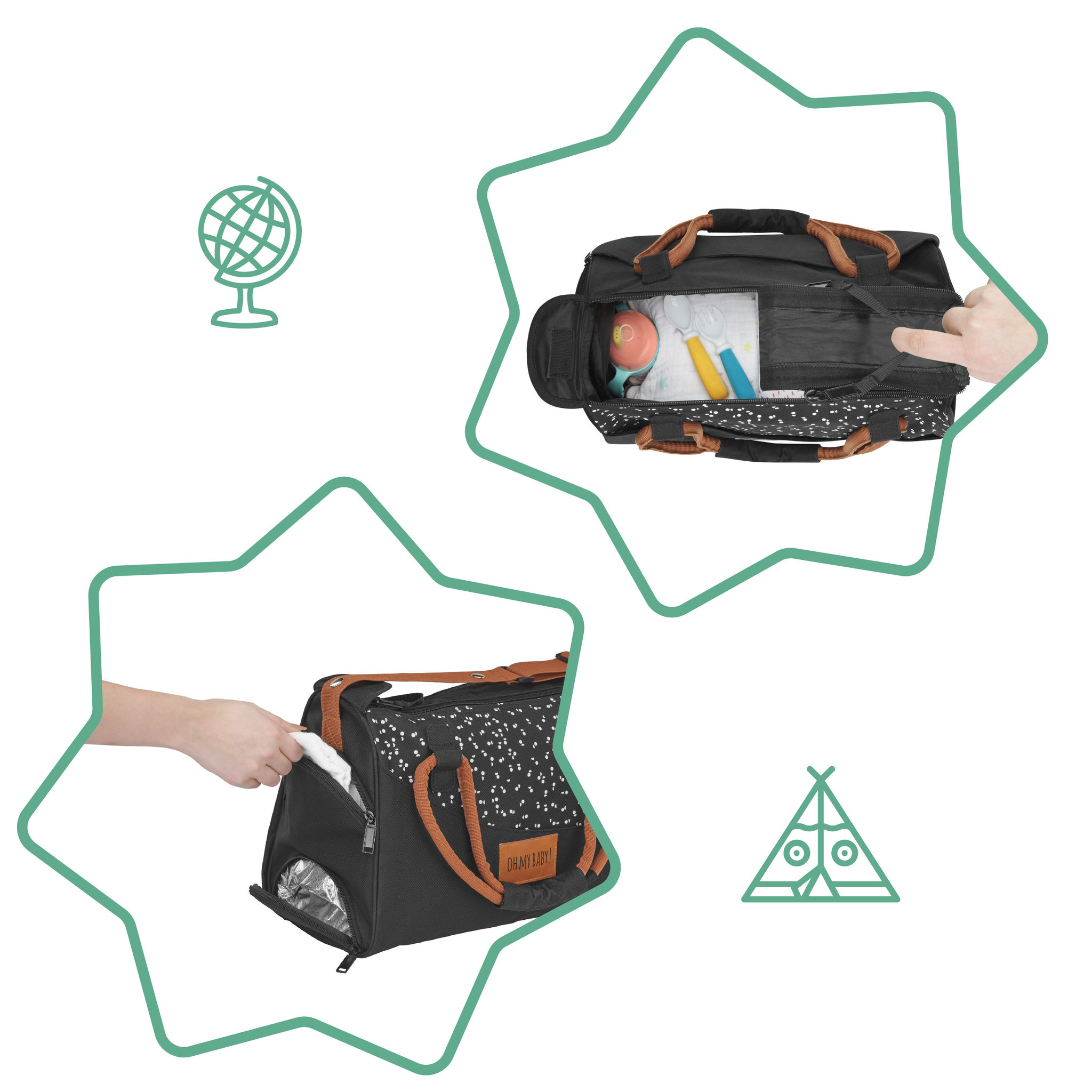 Voir la diapositive 4 : BADABULLE Sac à langer Pocketstyle
