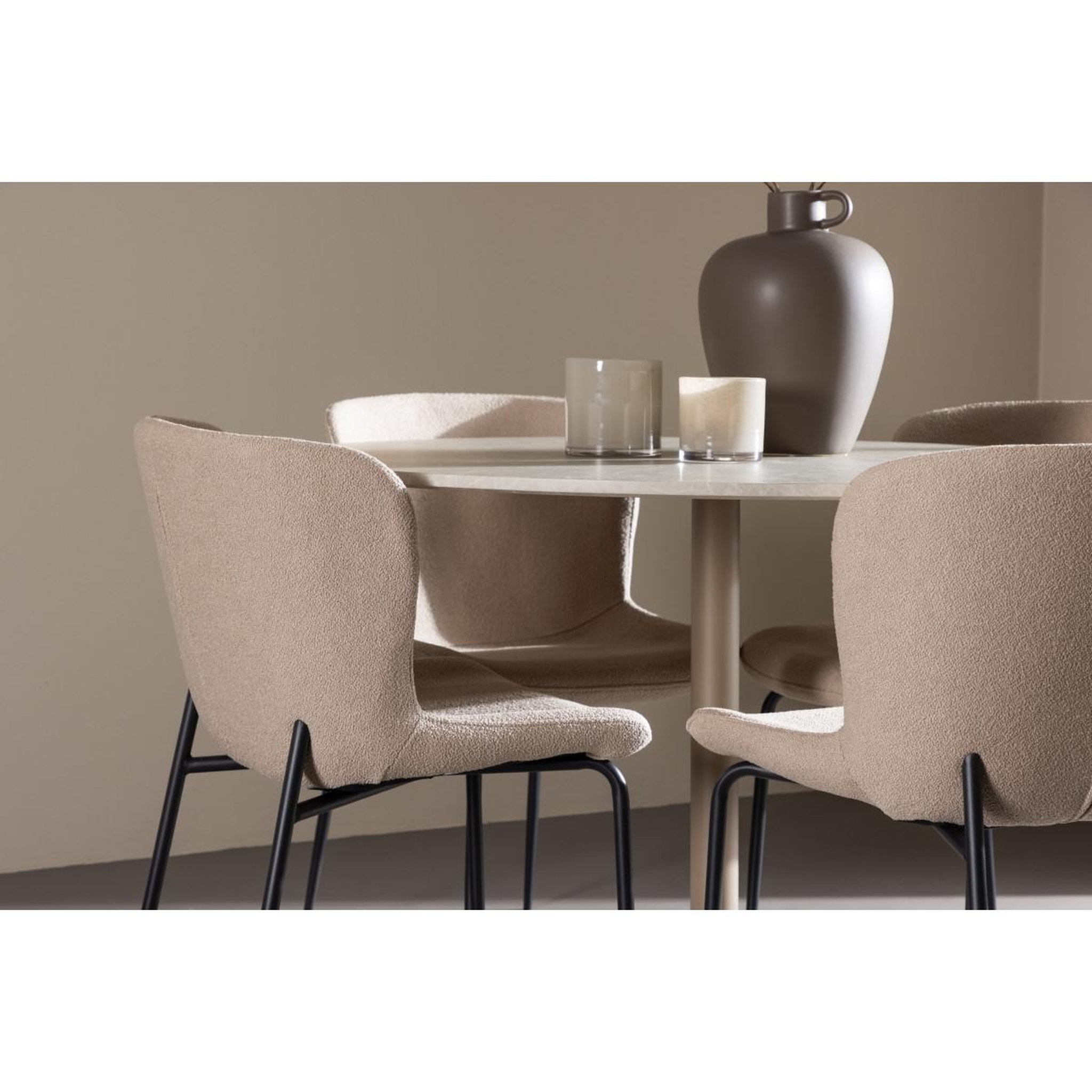 Voir la diapositive 4 : Paris Prix Ensemble table à manger & 4 chaises  lycke & modesto  110cm beige