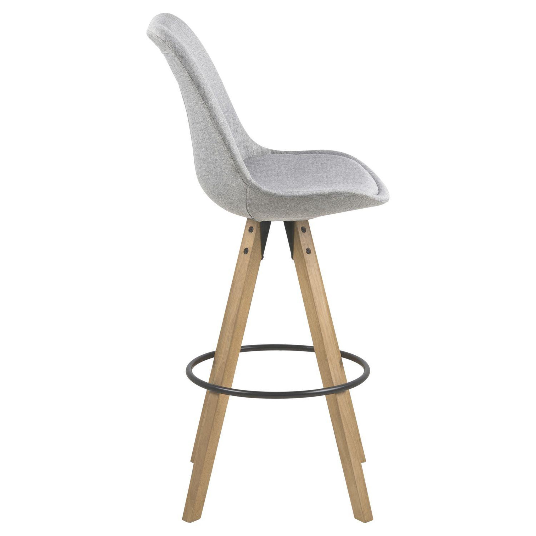 Voir la diapositive 3 : TOILINUX Lot de 2 tabourets de bar en tissu et bois d'hévéa - gris