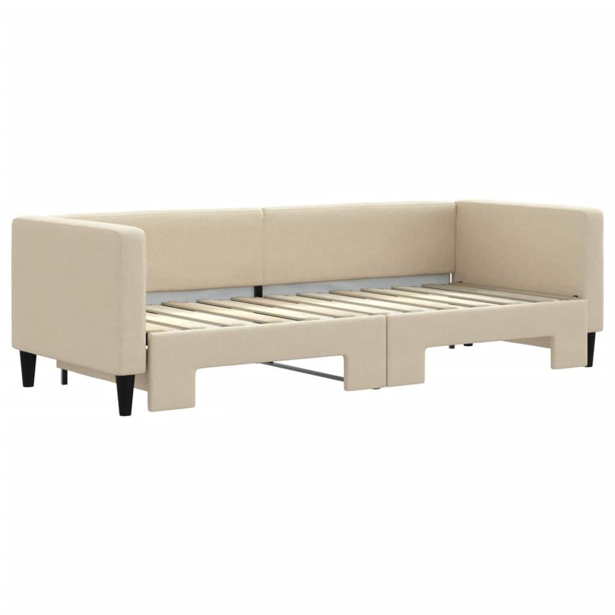 Voir la diapositive 3 : VIDAXL Lit de jour avec gigogne sans matelas creme 80x200 cm