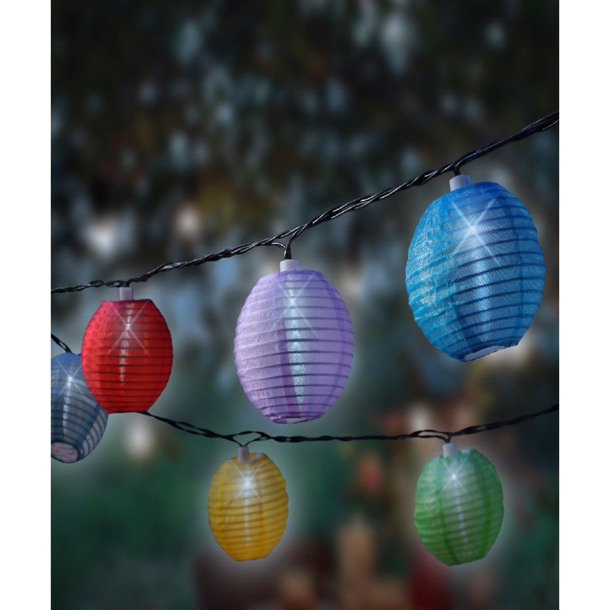 Voir la diapositive 2 : JARDIDECO Guirlande lanternes chinoises 20 LEDs Multicolore - Jardideco