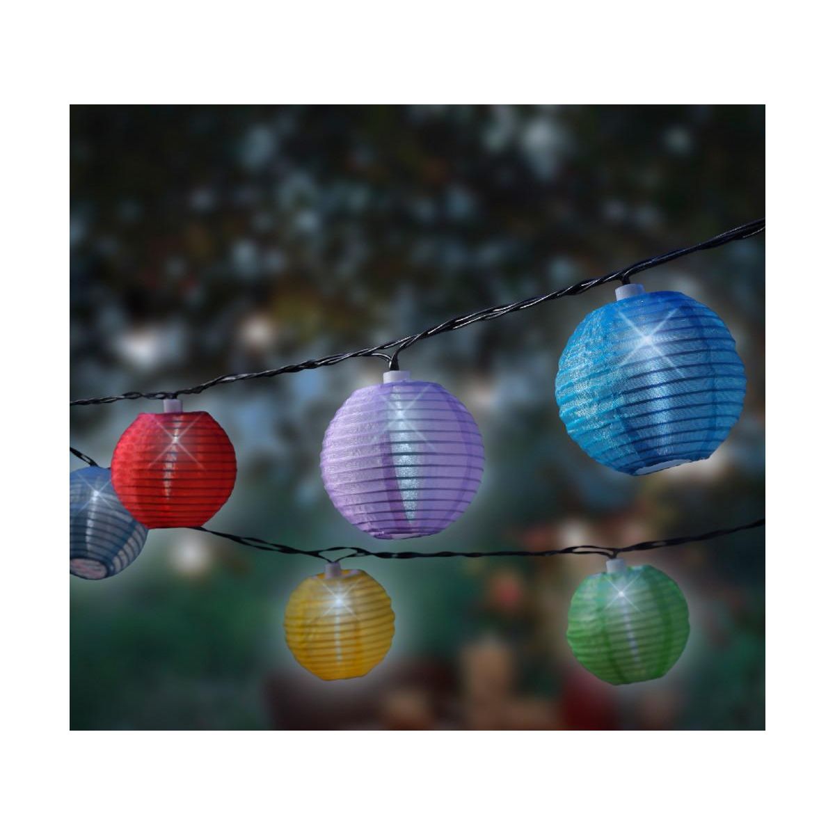 JARDIDECO Guirlande lanternes chinoises 20 LEDs Multicolore - Jardideco