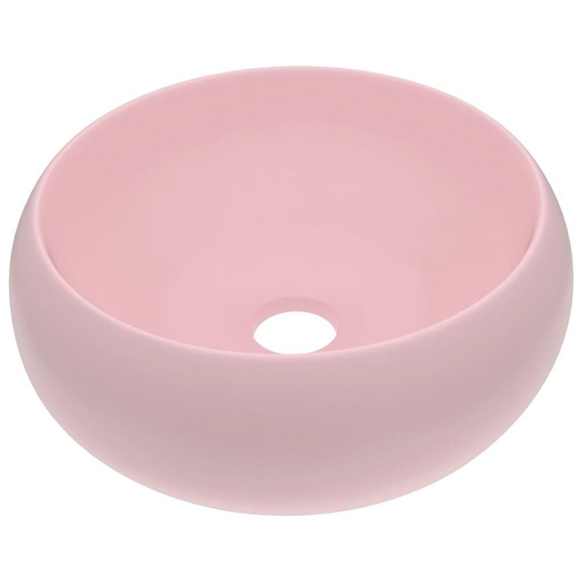 VIDAXL Lavabo rond de luxe Rose mat 40x15 cm Ceramique
