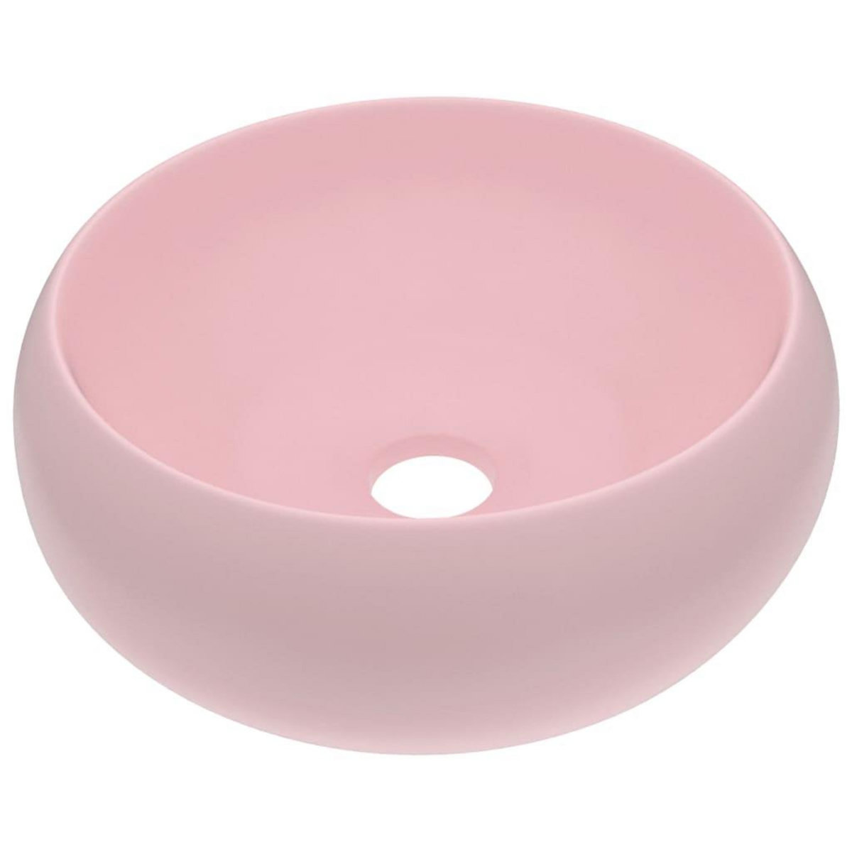 VIDAXL Lavabo rond de luxe Rose mat 40x15 cm Ceramique