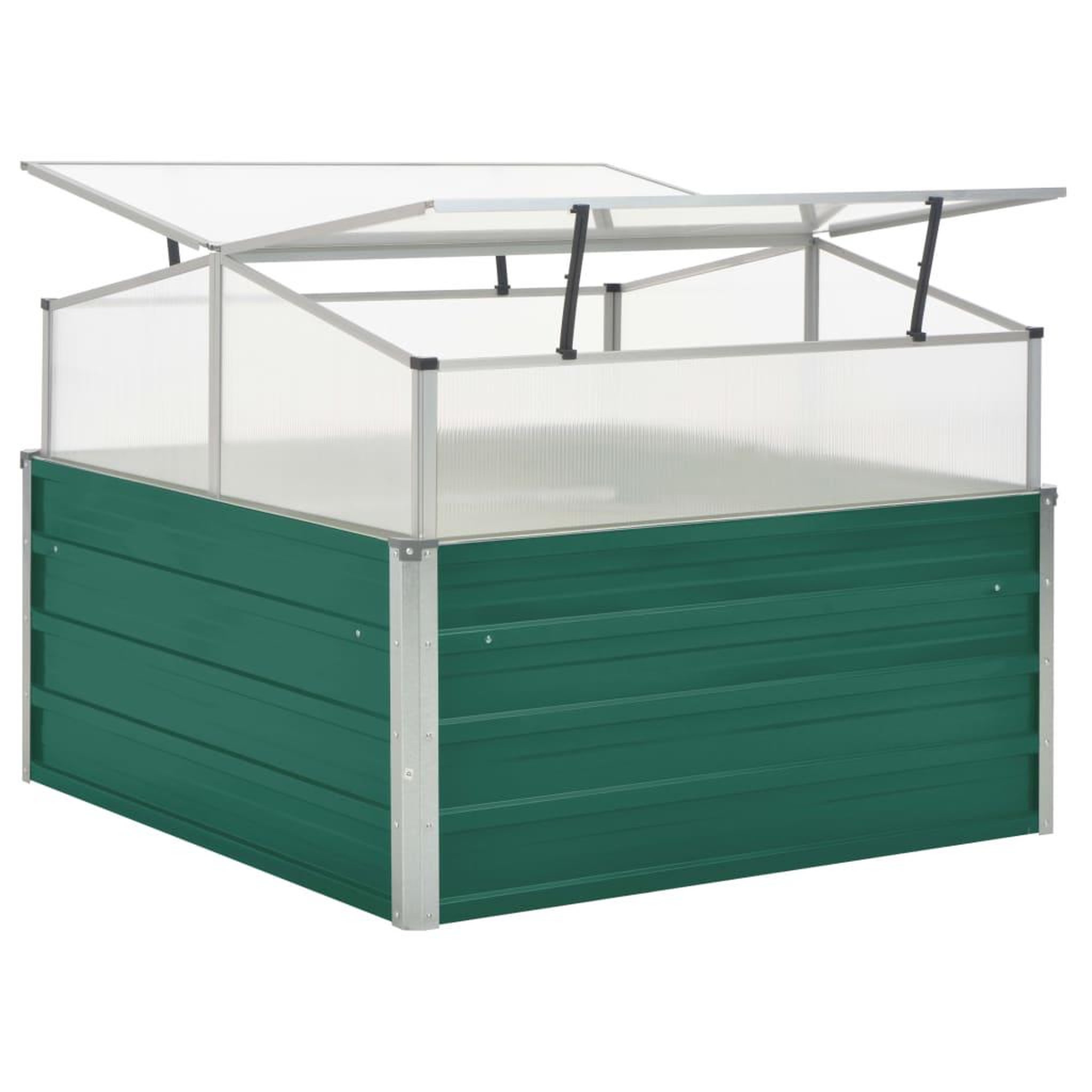 Voir la diapositive 2 : VIDAXL Serre Vert 100x100x77 cm Acier galvanise
