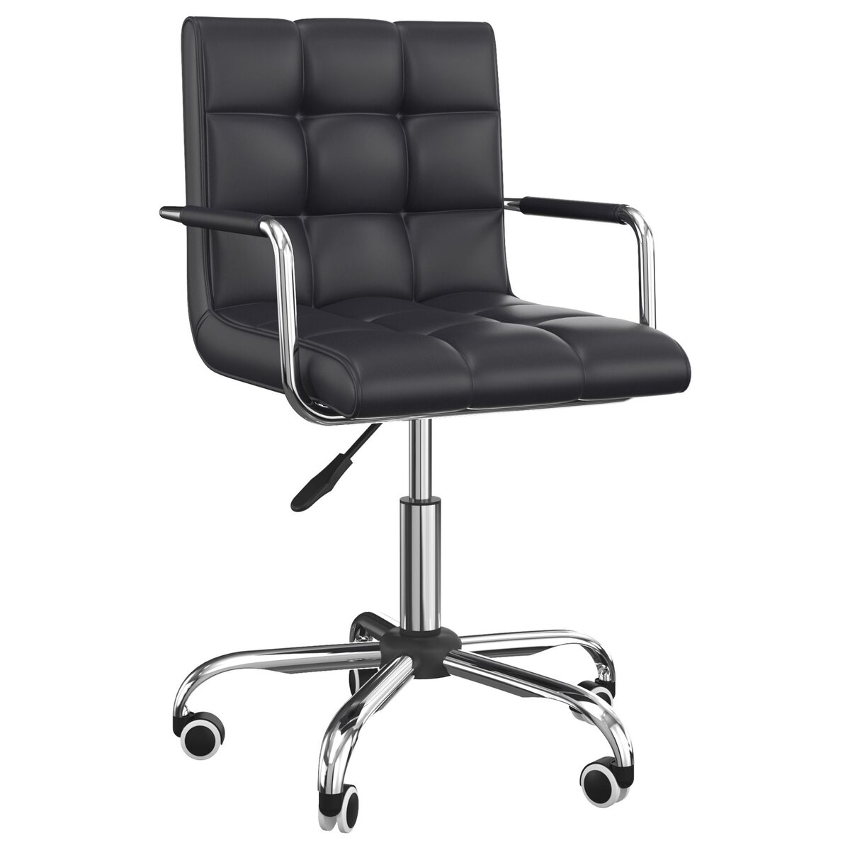 HOMCOM HOMCOM Chaise de bureau fauteuil manager pivotant hauteur réglable revêtement synthétique capitonné noir