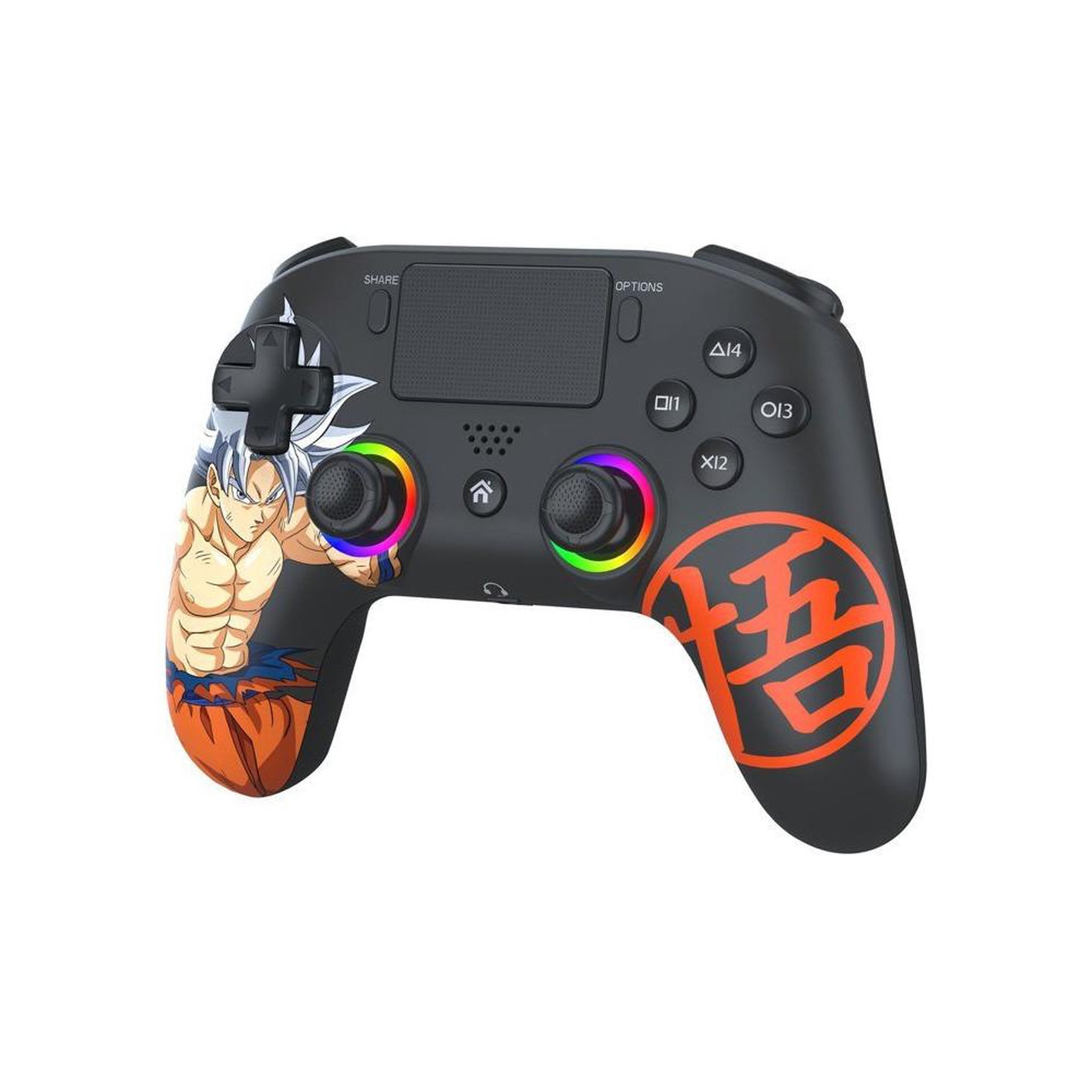 Voir la diapositive 2 : Subsonic Manette sans fil ps5 et pc led dragon ball goku ultra instinct noir, rgb, turbo, 2 palettes arrière m1/m2 et gyroscope 6 axes