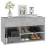Voir la diapositive 4 : VIDAXL Banc a chaussures Gris beton 80x30x45 cm Bois d'ingenierie