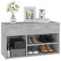 Voir la diapositive 4 : VIDAXL Banc a chaussures Gris beton 80x30x45 cm Bois d'ingenierie