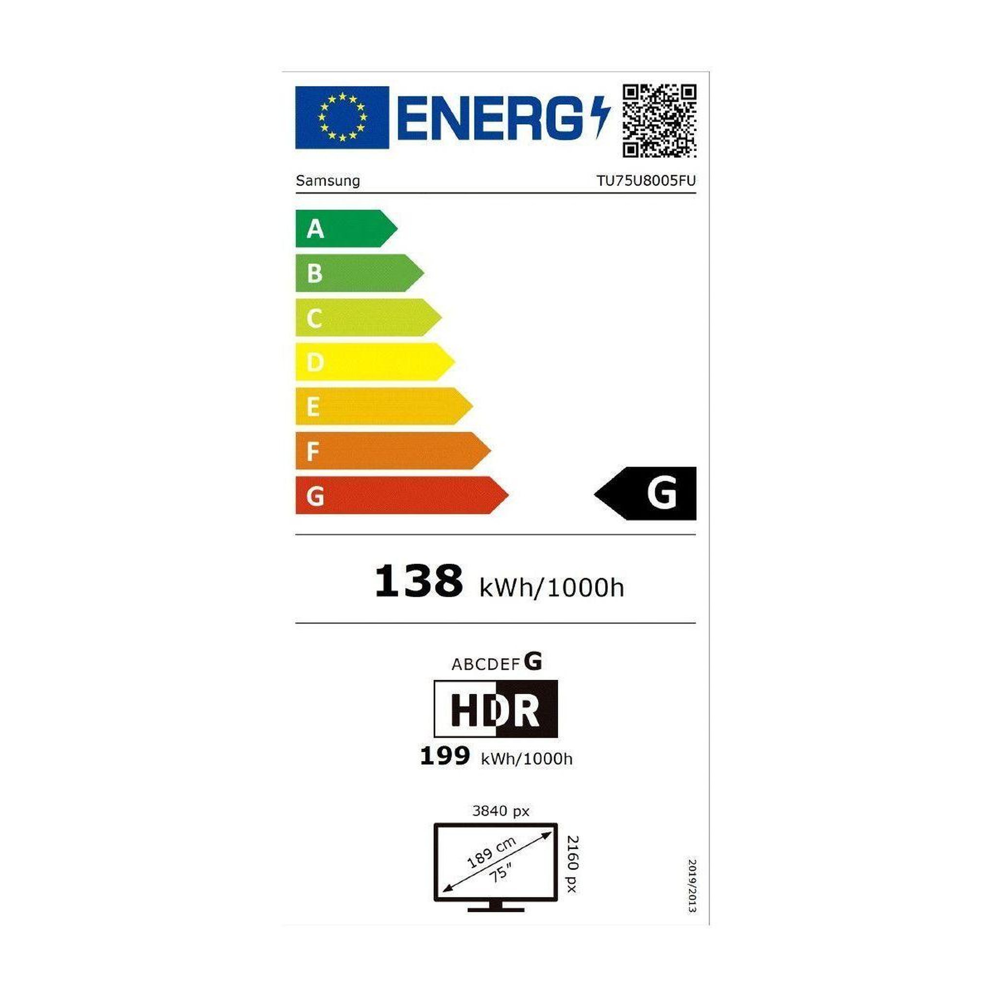 Voir la diapositive 6 : Samsung TV LED TU75U8005F 4K AI SmartTV 2025