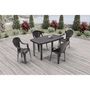 Voir la diapositive 4 : MARKET24 Lot de 4 fauteuils de jardin empilables Capri - Gris anthracite - Haut dossier - Design