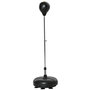 Voir la diapositive 1 : HOMCOM Punching ball sur pied hauteur réglable H.133 -151cm - ressort central, socle ventouses - accessoires - jaune noir