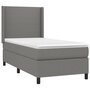 Voir la diapositive 3 : VIDAXL Sommier a lattes de lit avec matelas Gris fonce 80x200 cm Tissu