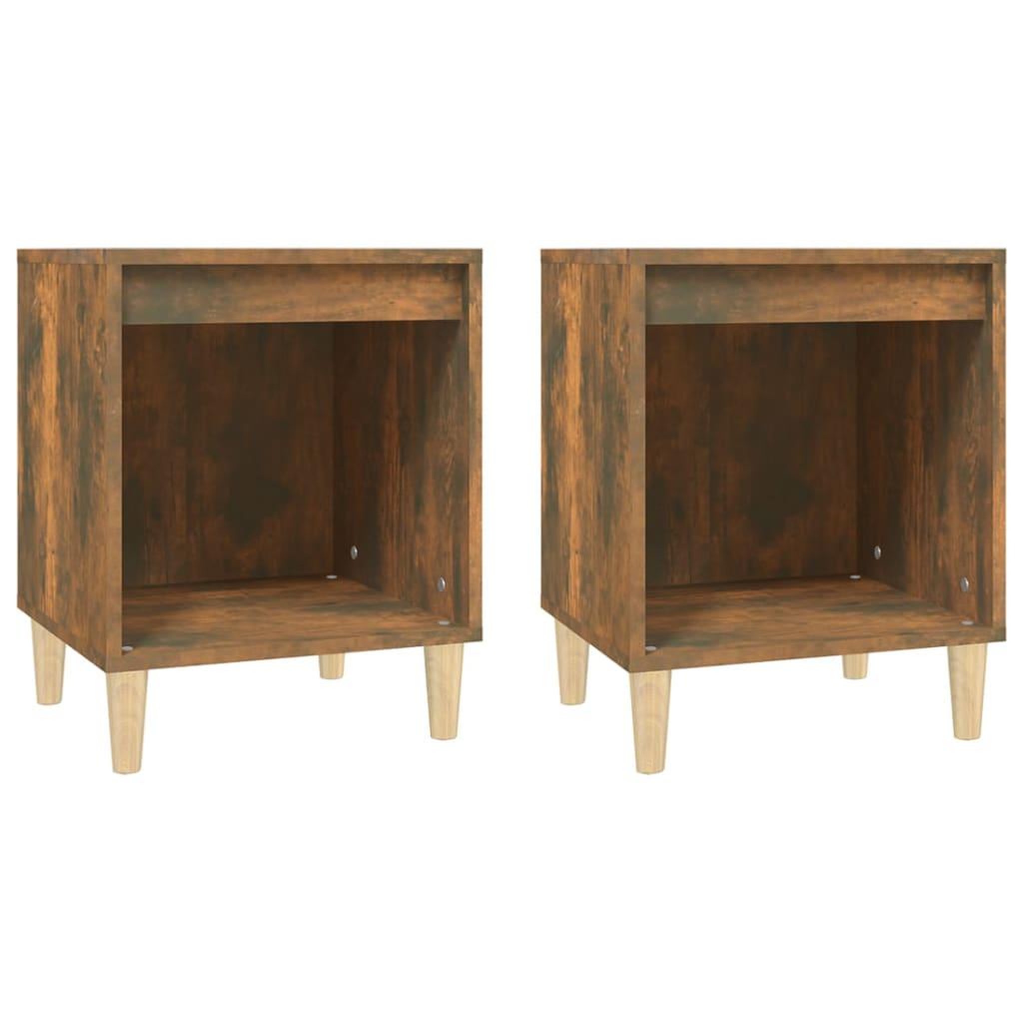 Voir la diapositive 2 : VIDAXL Tables de chevet 2 pcs Chene fume 40x35x50 cm