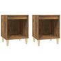 Voir la diapositive 2 : VIDAXL Tables de chevet 2 pcs Chene fume 40x35x50 cm