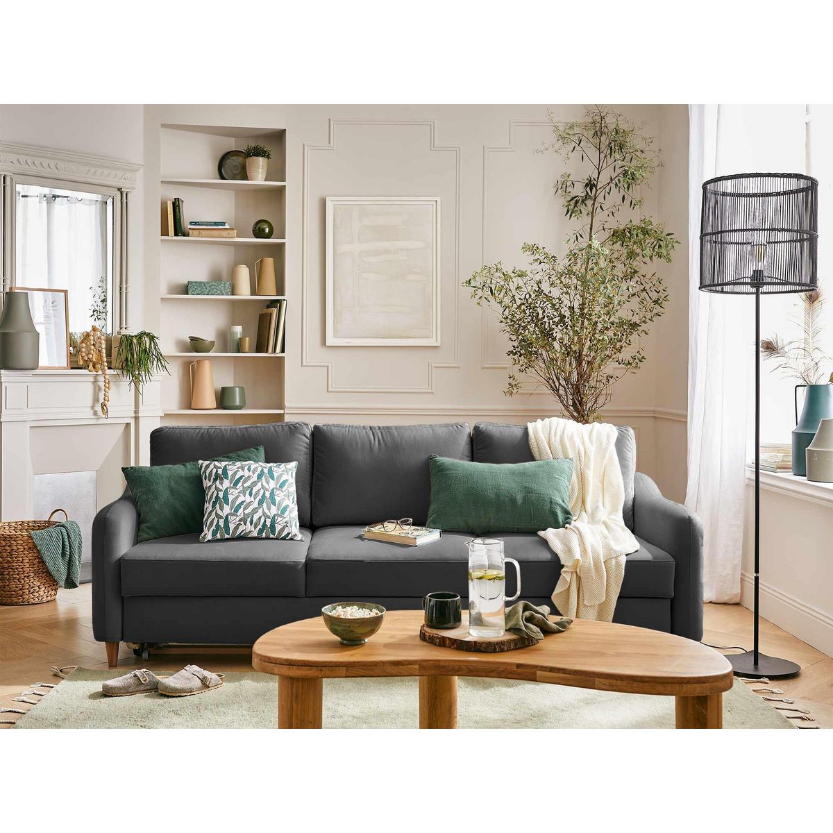 LISA DESIGN Will - canapé 3 places - convertible - en tissu