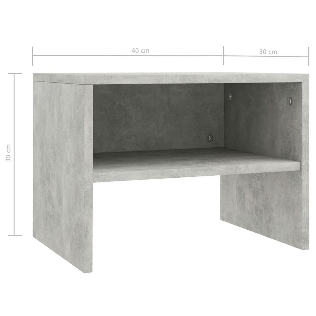 VIDAXL Table de chevet Gris beton 40x30x30 cm Bois ingenierie