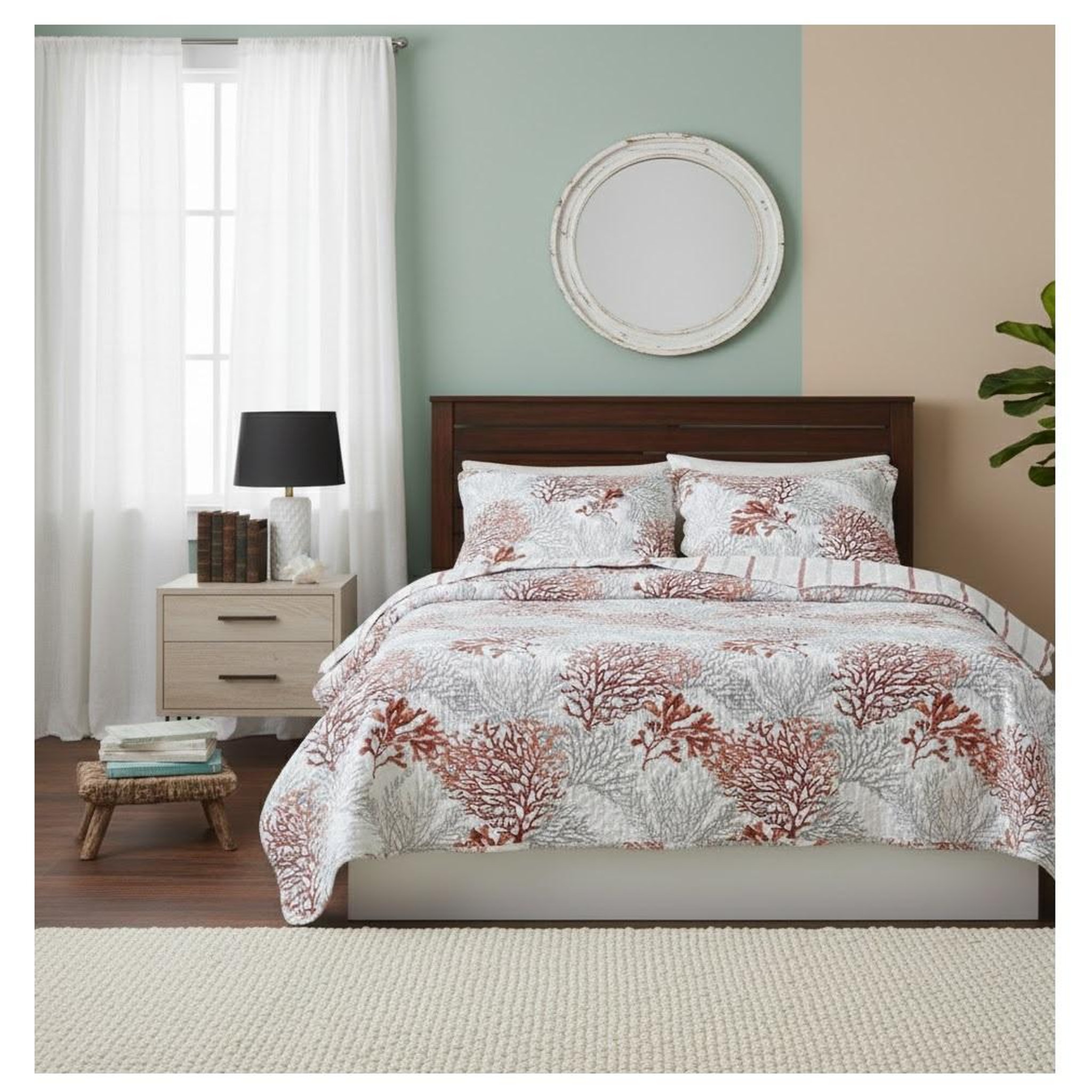 Voir la diapositive 2 : Eden Couvre lit + taies océan design et moderne