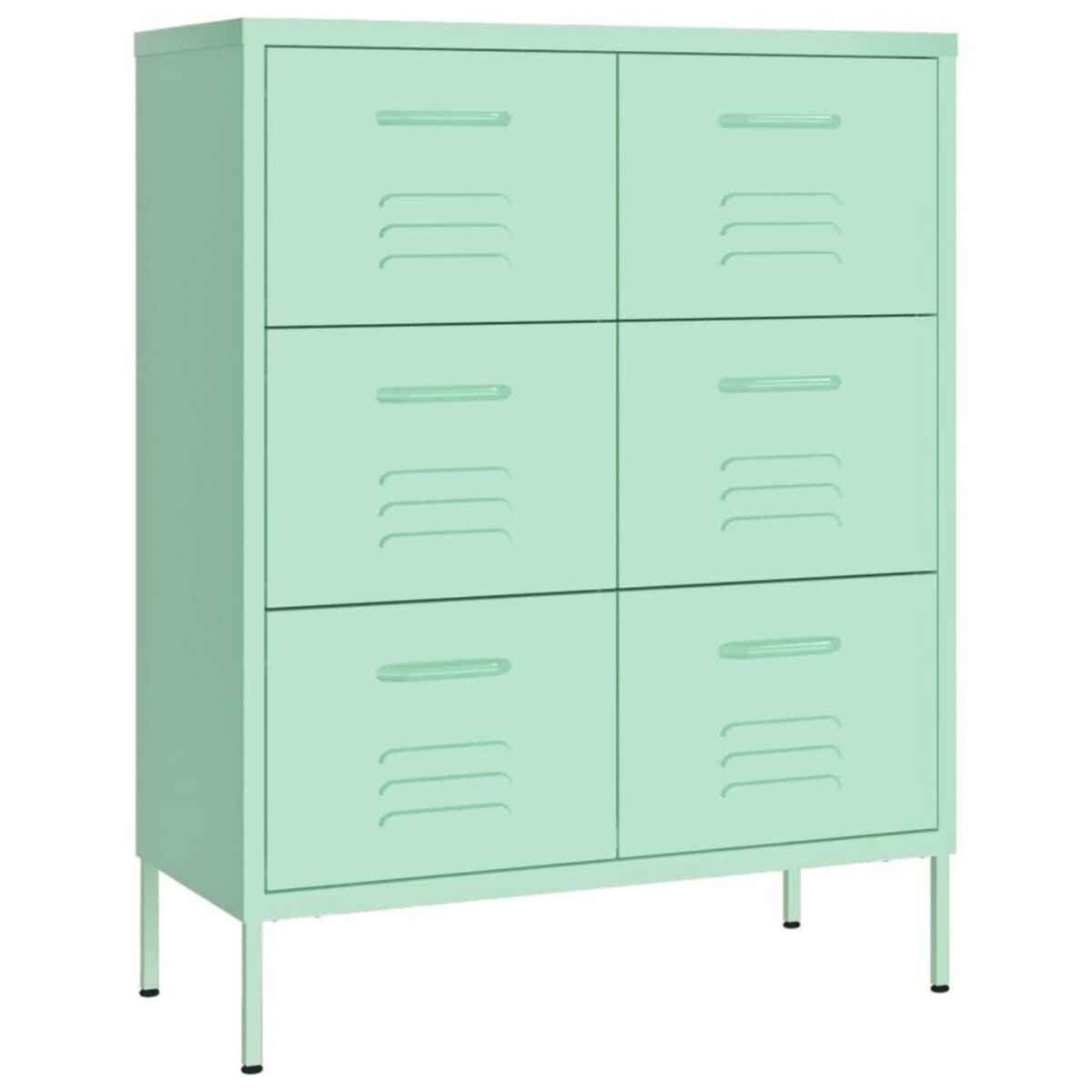 VIDAXL Armoire a tiroirs Vert menthe 80x35x101,5 cm Acier