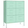 Voir la diapositive 2 : VIDAXL Armoire a tiroirs Vert menthe 80x35x101,5 cm Acier
