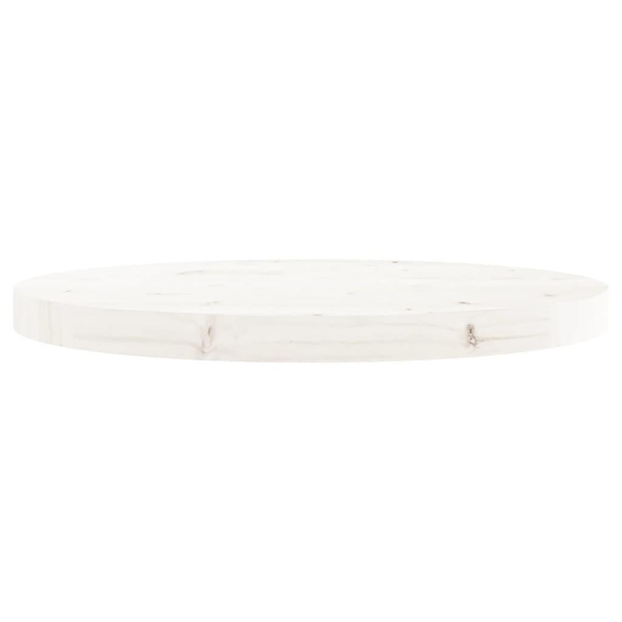 Voir la diapositive 3 : VIDAXL Dessus de table rond blanc Ø50x3 cm bois de pin massif