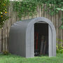 Voir la diapositive 2 : OUTSUNNY Abri de jardin rangement extérieur dim. 239L x 159l x 190H cm - porte zippée - acier galvanisé PE gris