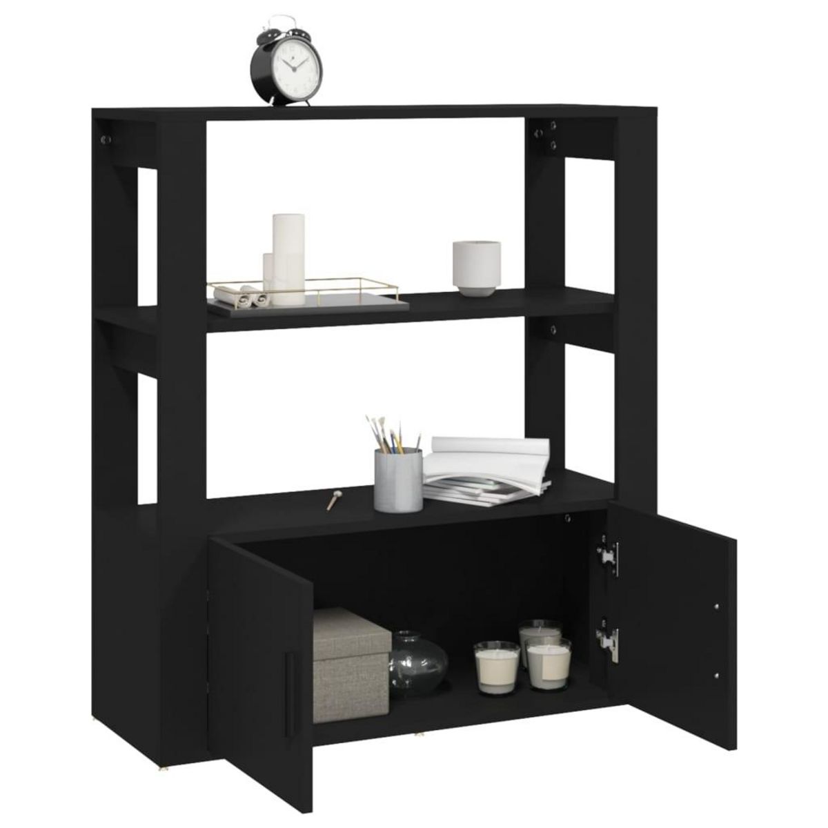 VIDAXL Buffet Noir 80x30x90 cm Bois d'ingenierie
