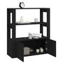 Voir la diapositive 5 : VIDAXL Buffet Noir 80x30x90 cm Bois d'ingenierie