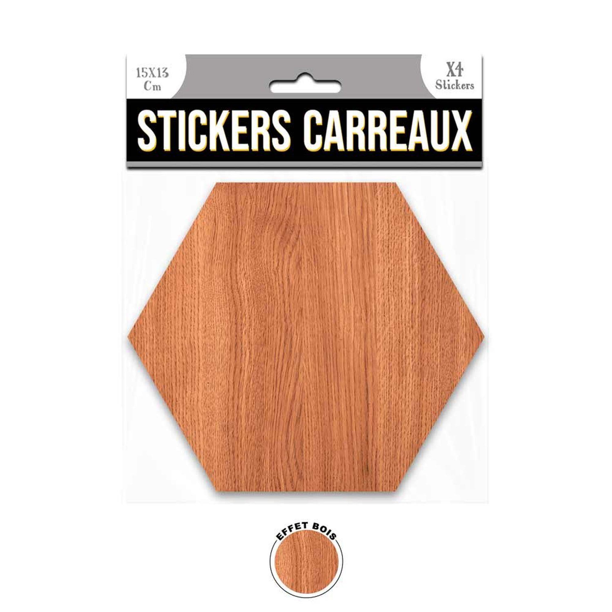 SUD TRADING 4 stickers effet bois - 15 x 13 cm - marron