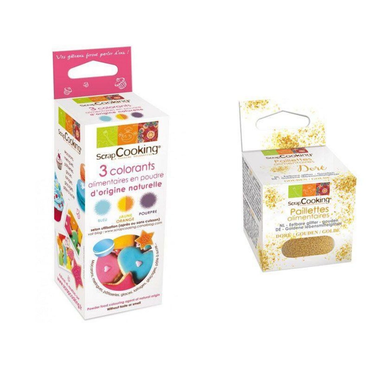 SCRAPCOOKING Arôme alimentaire naturel en poudre Vanille + paillettes  dorées pas cher 