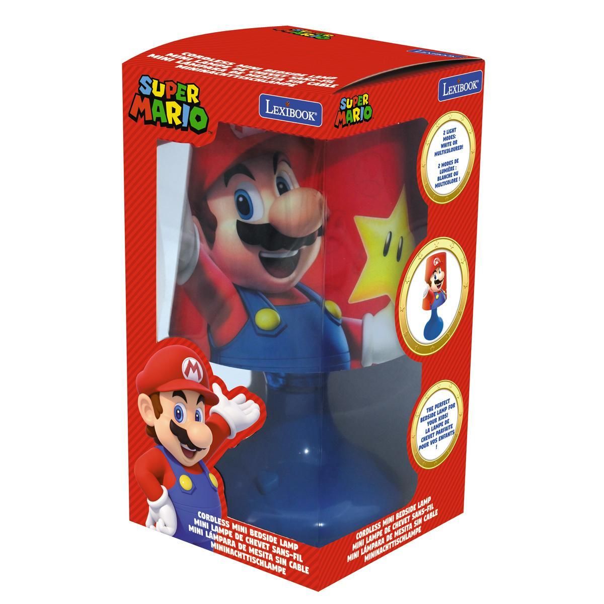 Lexibook Mini lampe de chevet veilleuse sans fil Super Mario