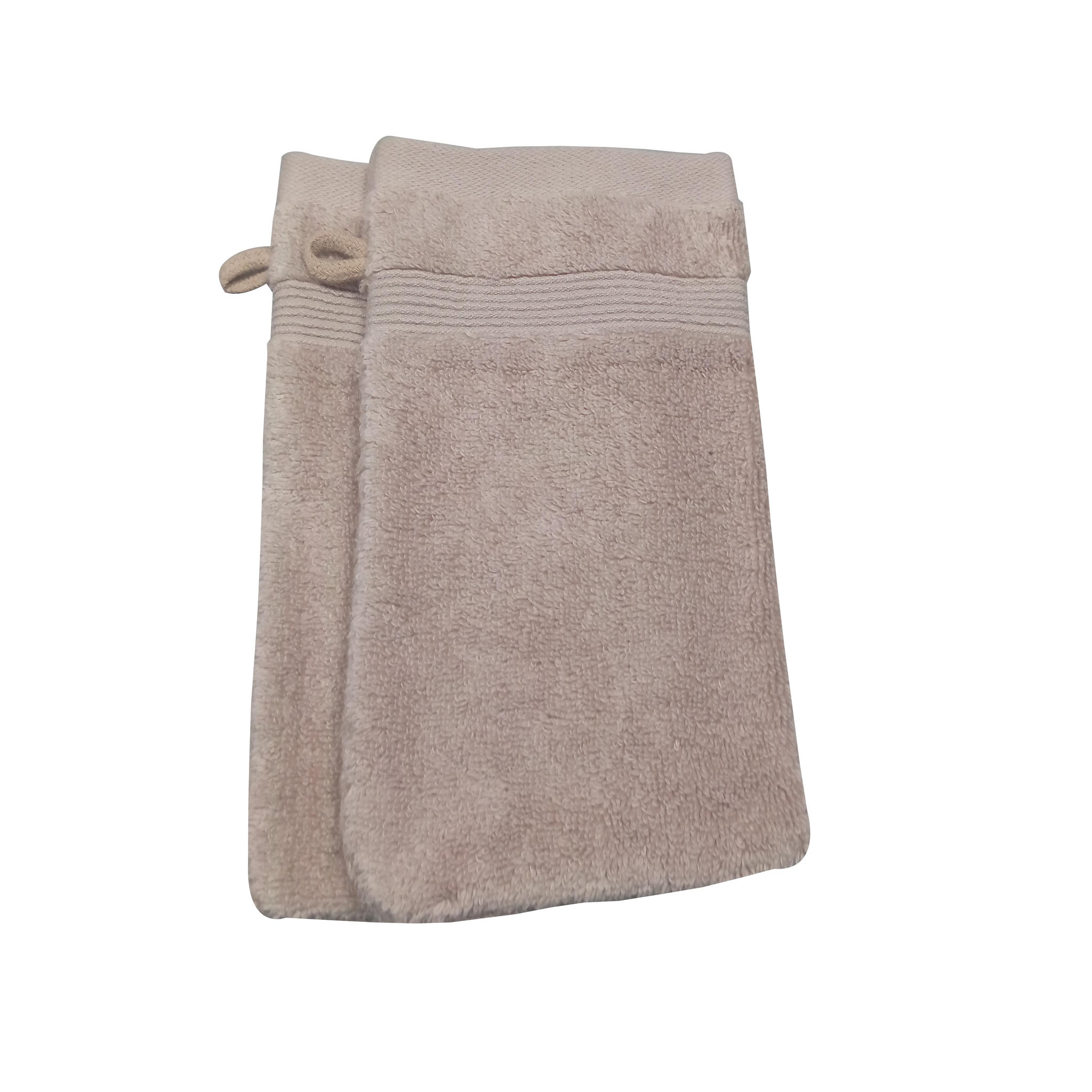 Voir la diapositive 1 : ACTUEL Lot de 2 gant de toilette uni en coton 400g/m²