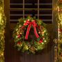 Voir la diapositive 2 : HOMCOM Couronne de Noël artificielle lumineuse - Décoration de Noël LED - Ø 60 cm 20 LED blanc chaud - décoration incluse