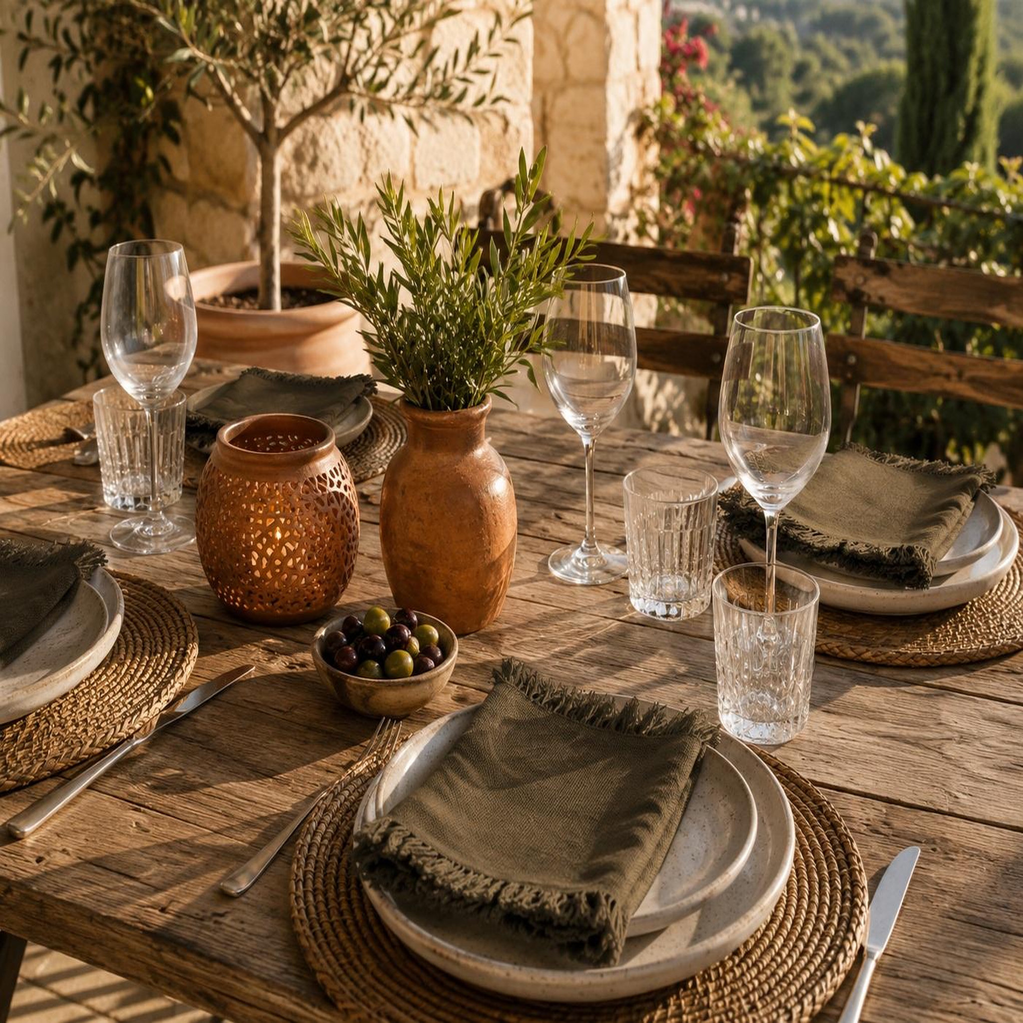 Voir la diapositive 2 : Eden 2 serviettes de tables a franges en coton
