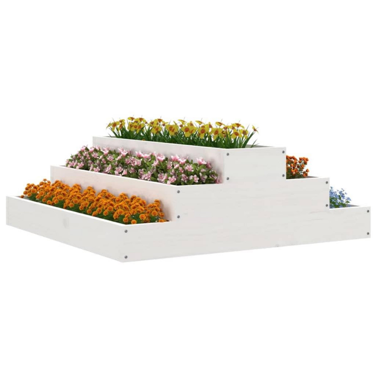 VIDAXL Jardiniere Blanc 80x80x27 cm Bois massif de pin
