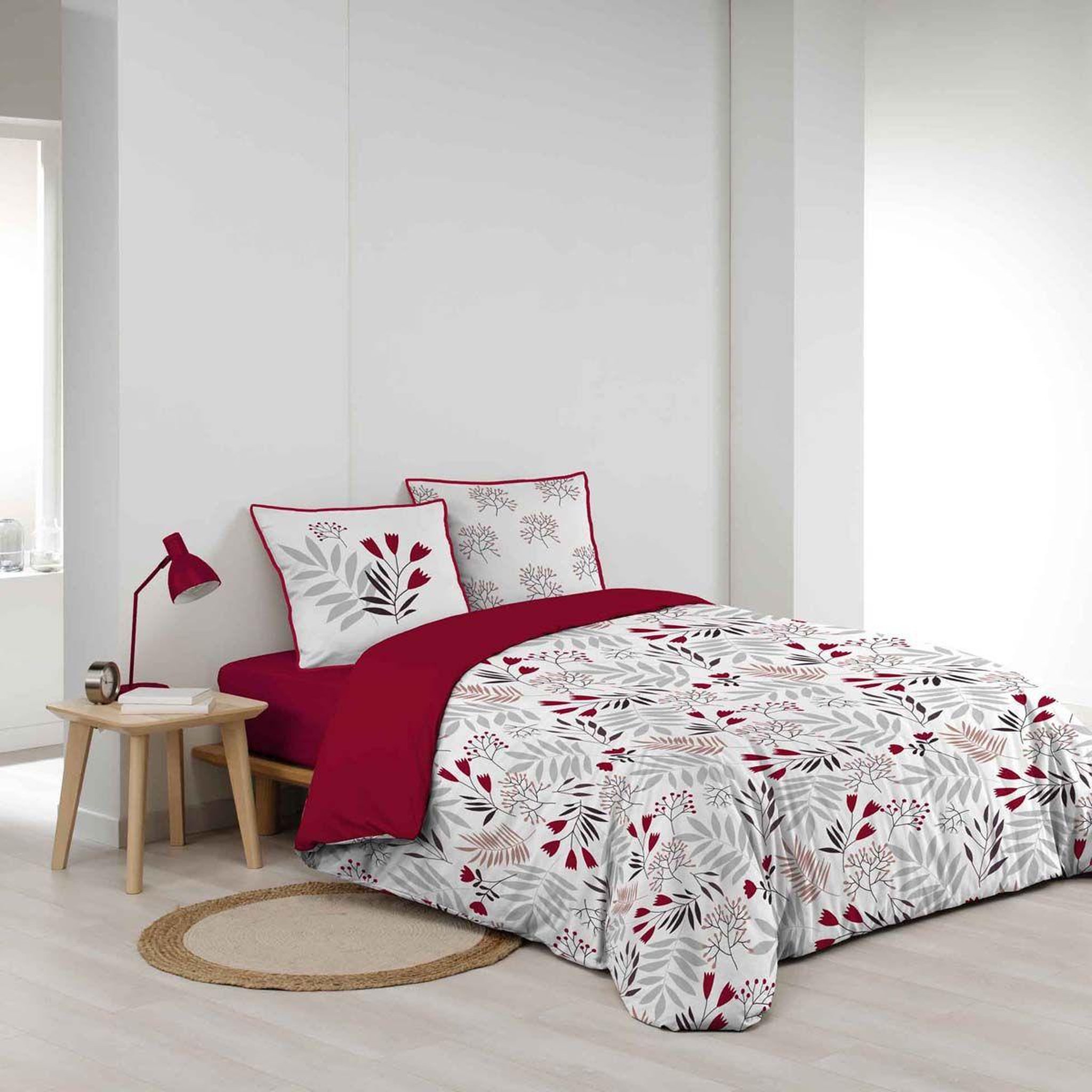 Voir la diapositive 2 : Douceur d'Intérieur Parure de lit 3 pièces  clémence  240x220cm blanc