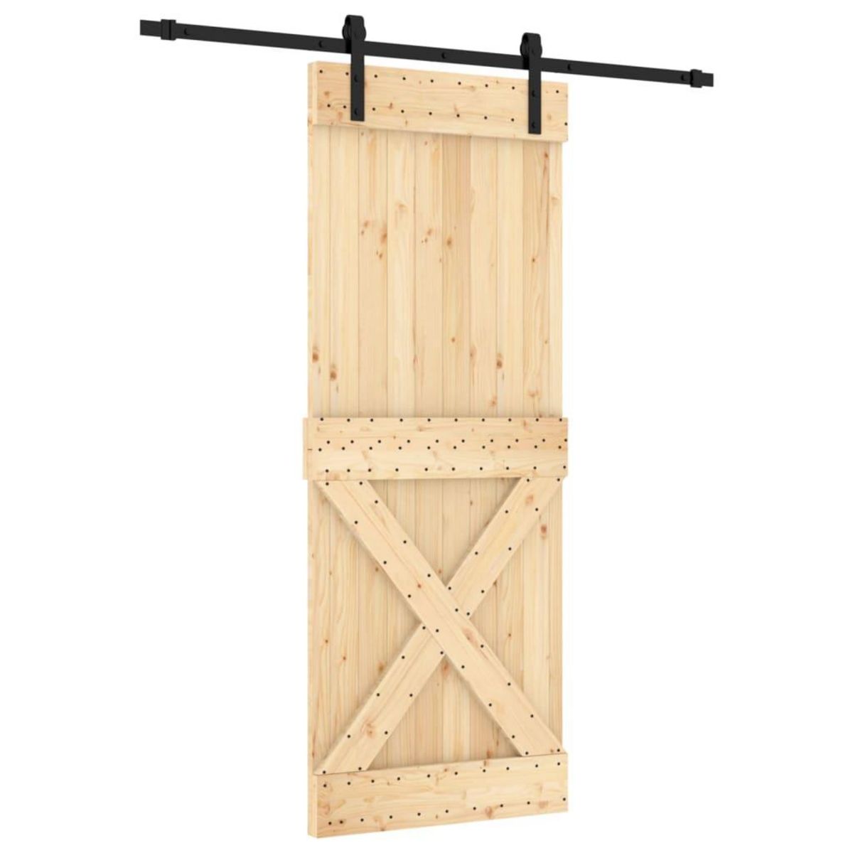 VIDAXL Porte coulissante et kit de quincaillerie 80x210 cm pin massif