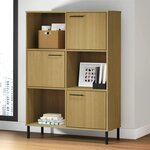 VIDAXL Bibliotheque avec pieds en metal Marron 90x35x128,5cm Bois OSLO