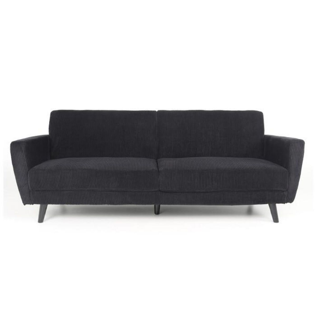 Paris Prix Canapé Convertible en Velours  Garry  220cm Noir