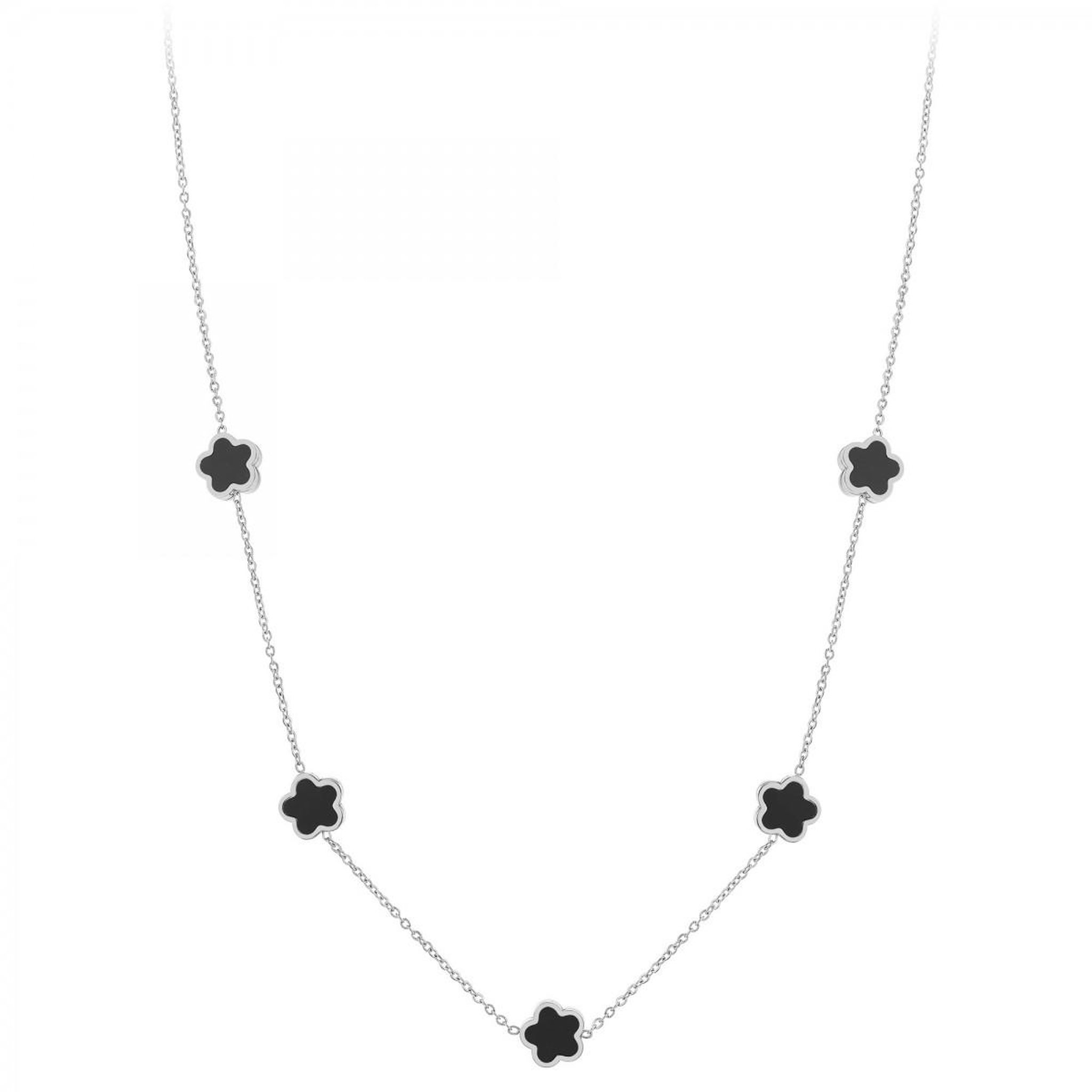 Voir la diapositive 3 : SC CRYSTAL Collier fleurs par SC Crystal en acier inoxydable