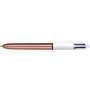Voir la diapositive 2 : BIC Stylo bille 4 couleurs rétractable pointe moyenne rose gold
