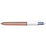 Voir la diapositive 2 : BIC Stylo bille 4 couleurs rétractable pointe moyenne rose gold