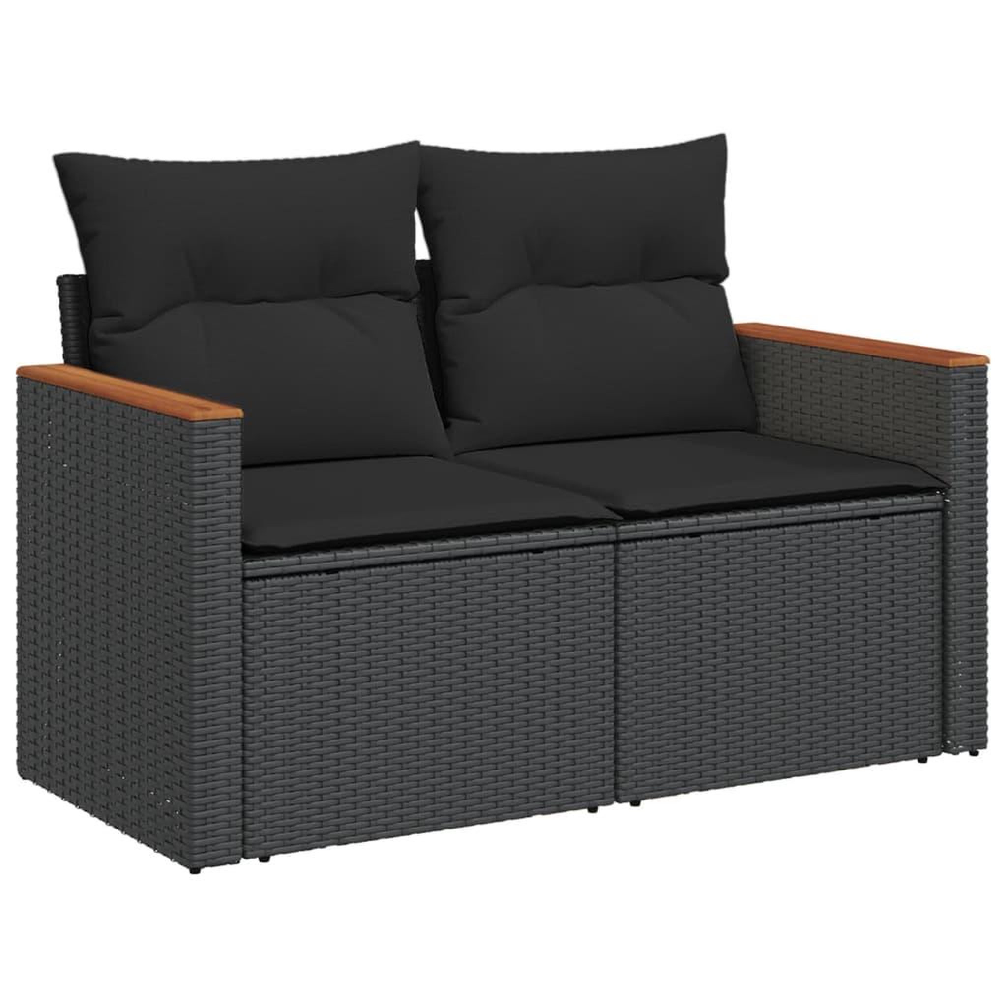 Voir la diapositive 5 : VIDAXL Salon de jardin 6 pcs avec coussins noir resine tressee