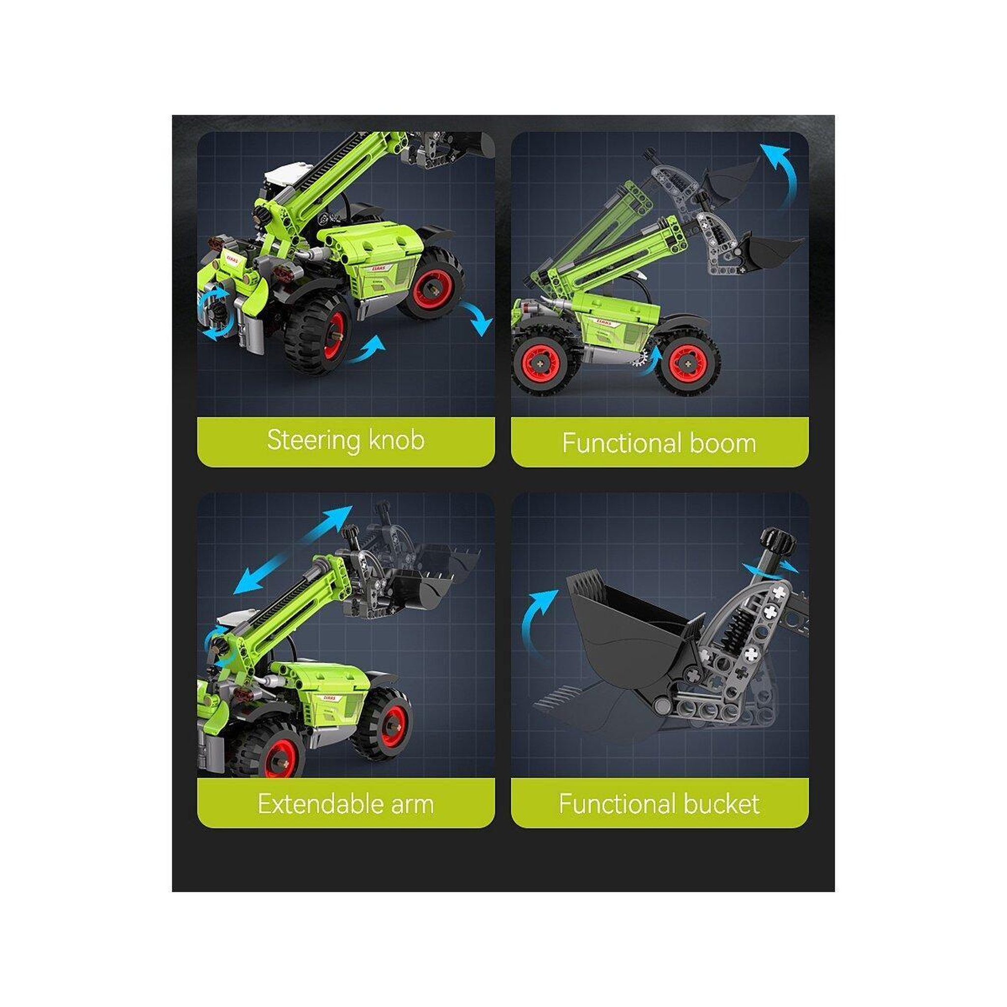 Voir la diapositive 4 : Jamara Cada chargeur télescopique claas scorpion 756 1:24 bricks