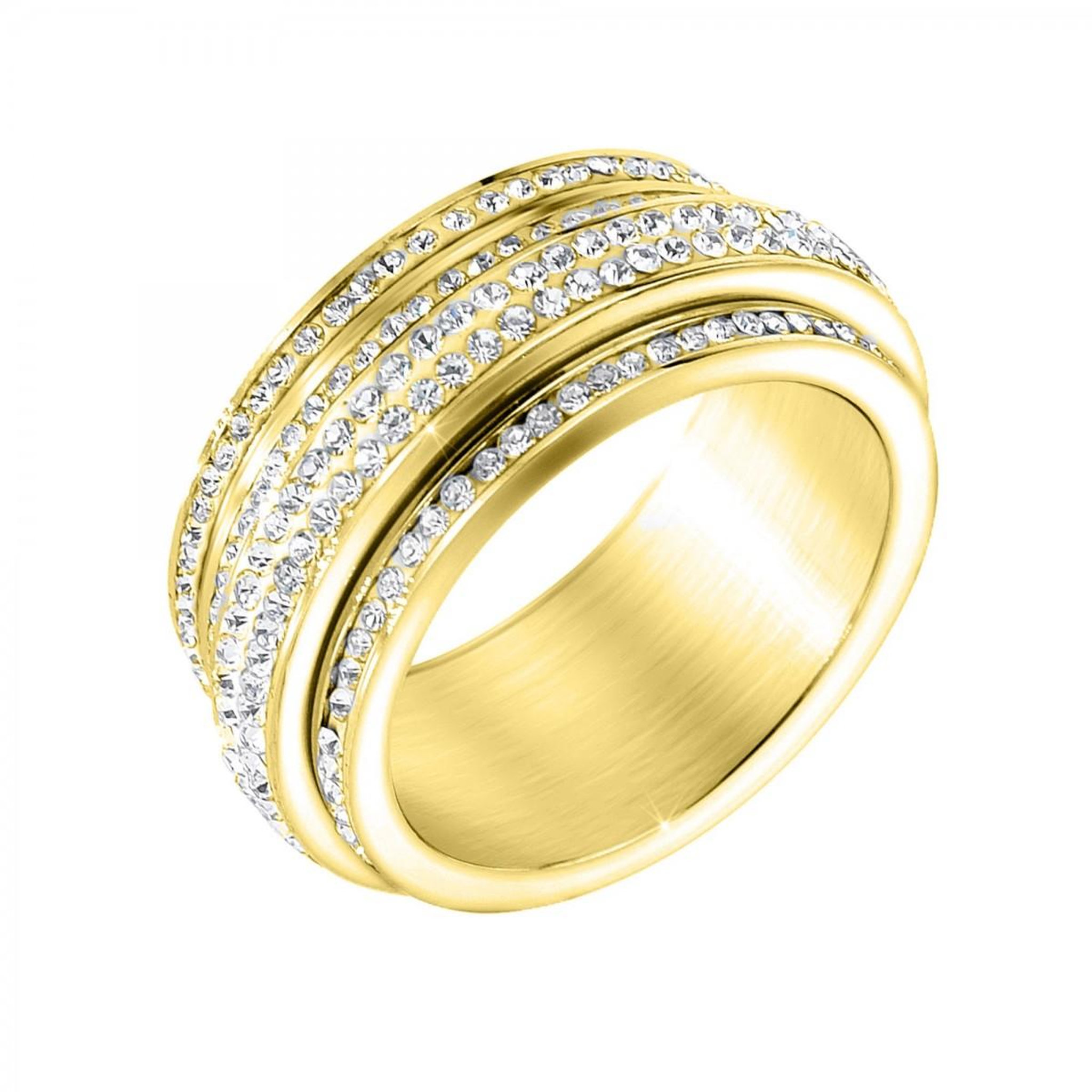 SC BOHEME Bague taille 54 SC Bohème en acier ornée de cristaux scintillants. Coloris disponibles : Jaune