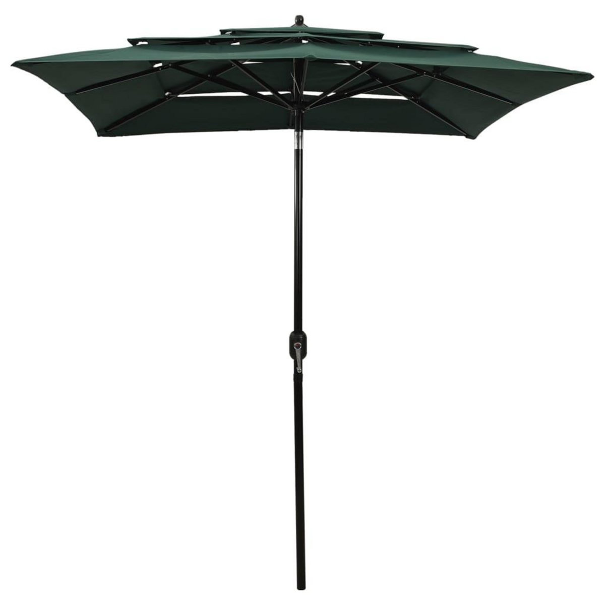 VIDAXL Parasol de jardin a 3 niveaux avec mat en aluminium vert 2x2 m