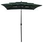 Voir la diapositive 2 : VIDAXL Parasol de jardin a 3 niveaux avec mat en aluminium vert 2x2 m