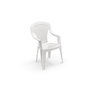 Voir la diapositive 1 : MARKET24 Lot de 4 Fauteuils de jardin monobloc empilable Capri - 56 x 58 x 90 cm - Blanc
