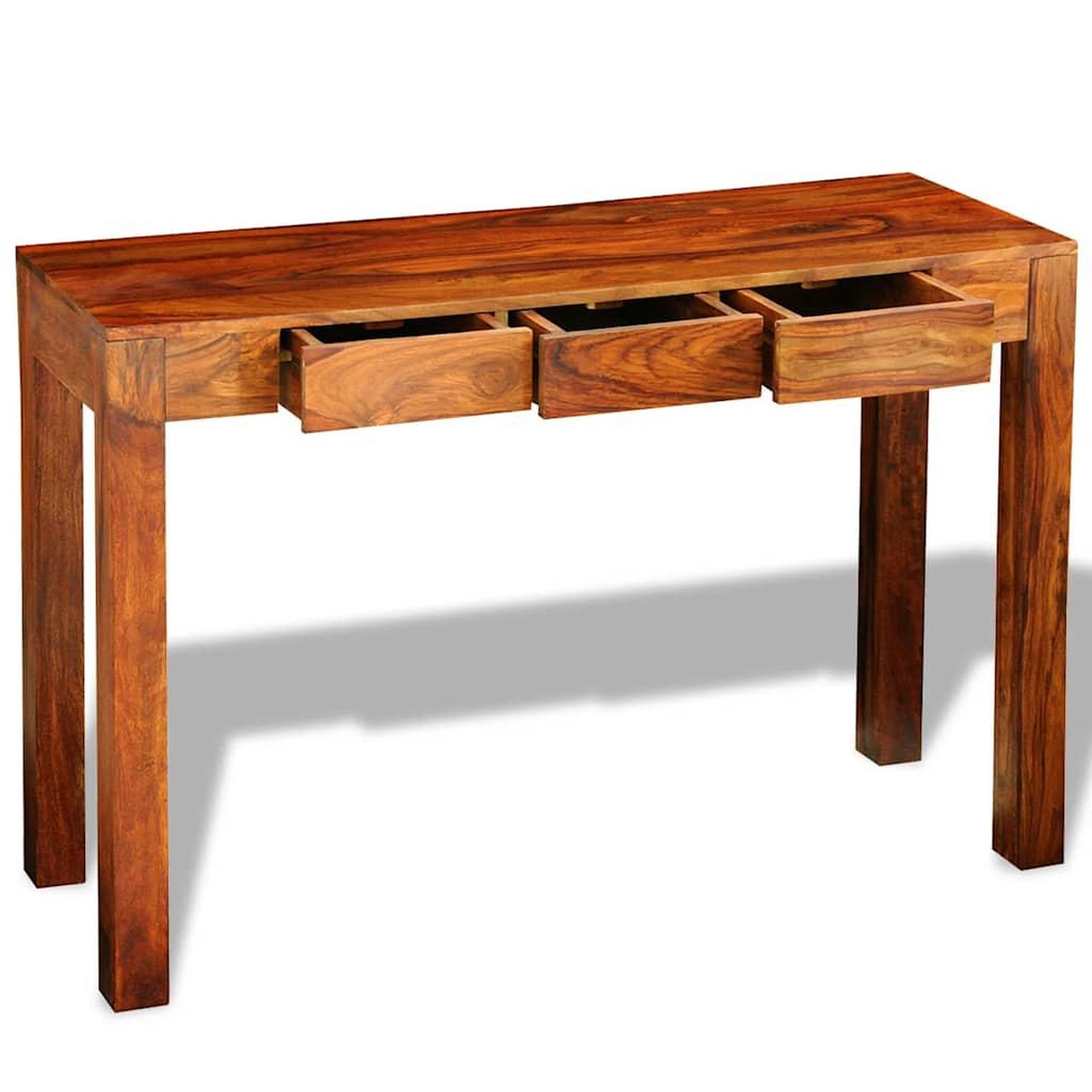 Voir la diapositive 1 : VIDAXL Table console avec 3 tiroirs 80 cm Bois massif
